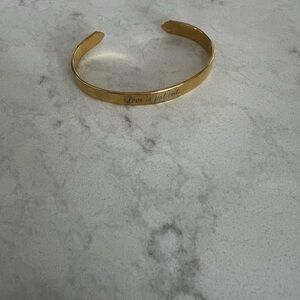 Gold Engraved Cuff Bracelet